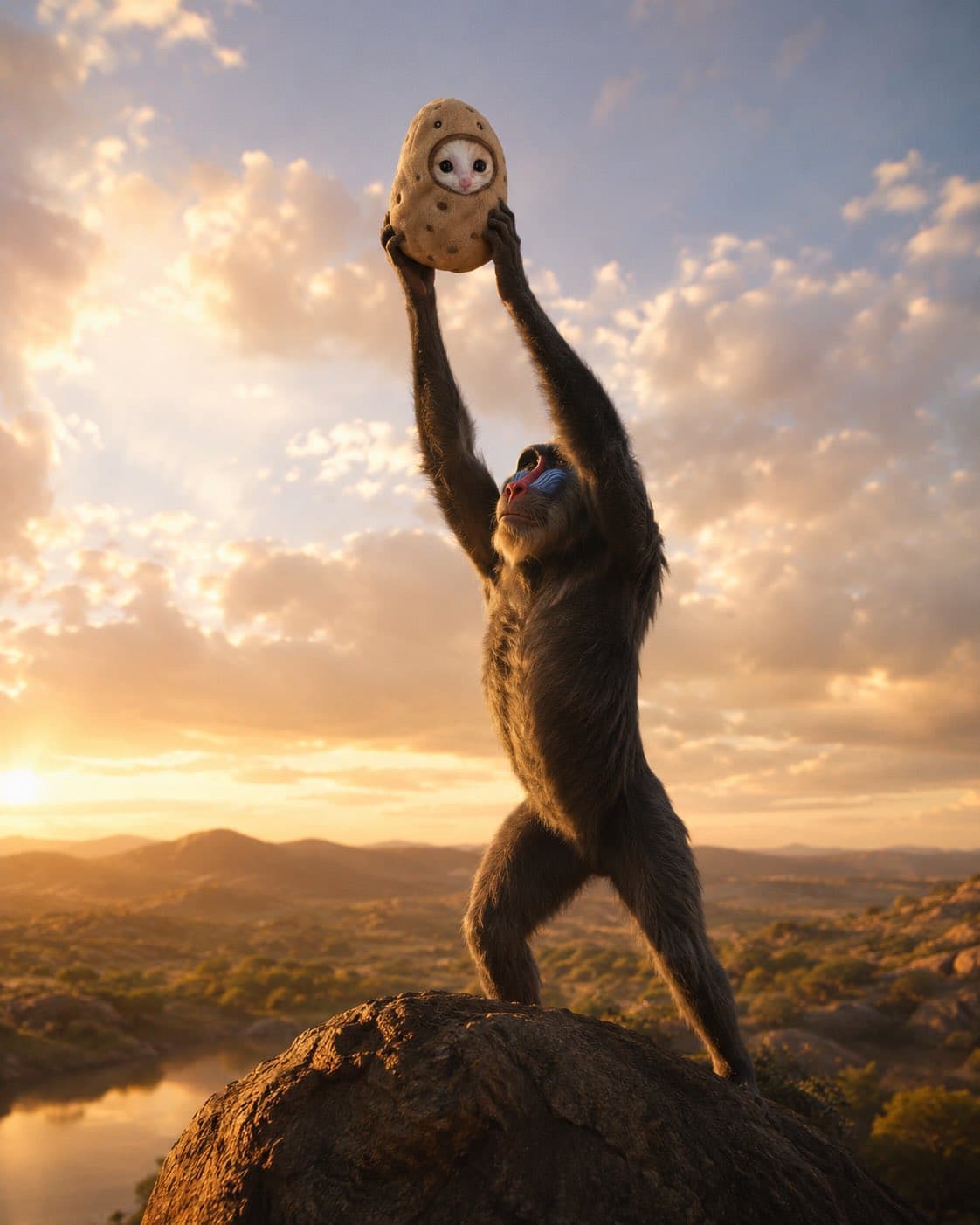 Potato with a monkey friend
